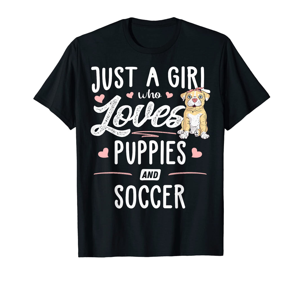 Just Who Loves Puppies And Soccer T-Shirt - Trendy Graphic for Adults - T-Shirt, Sweatshirt, Hoodie