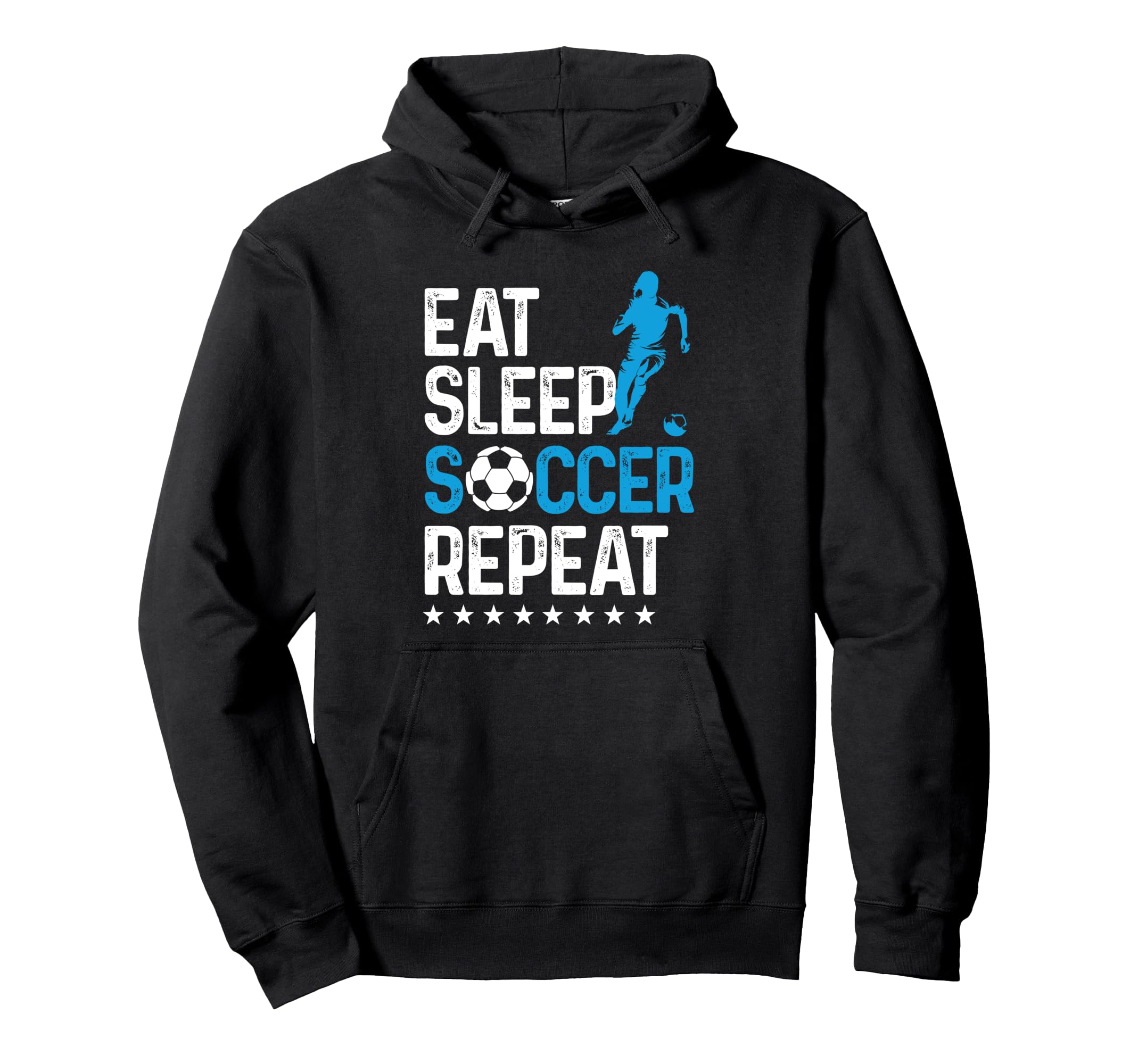 Eat Sleep Soccer Repeat Sport Player Hoodie - Unique Graphic Unisex - T-Shirt, Sweatshirt, Hoodie