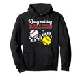 Busy Raising Ballers Baseball Softball Mom Hoodie - Trendy Graphic Unisex - T-Shirt, Sweatshirt, Hoodie