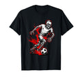 Skeleton Soccer Player Spooky Halloween T-Shirt - Trendy Graphic Unisex - T-Shirt, Sweatshirt, Hoodie