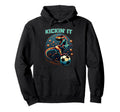 T Rex Dinosaur Soccer Player Ball Hoodie - Trendy Graphic for Adults - T-Shirt, Sweatshirt, Hoodie