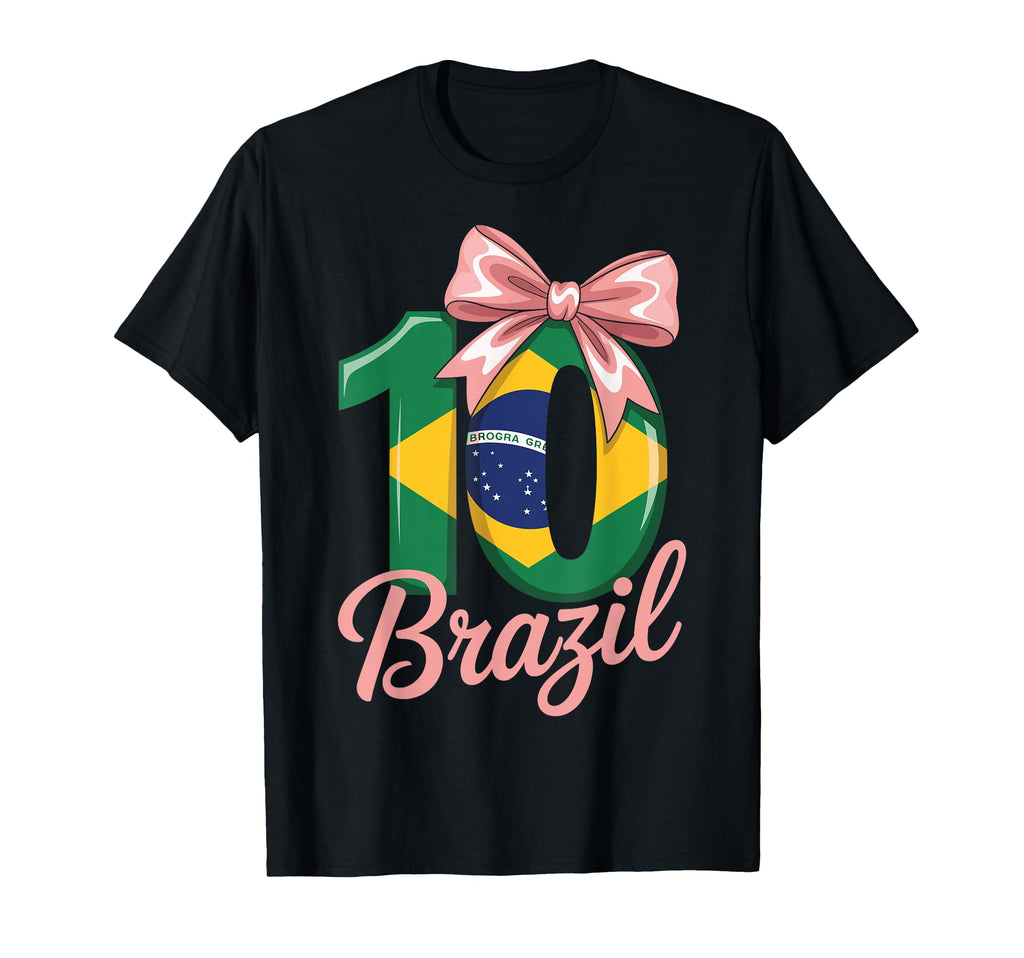 10 Brazil Birthday Number 10 Soccer T-Shirt - Minimalist Print for Adults - T-Shirt, Sweatshirt, Hoodie