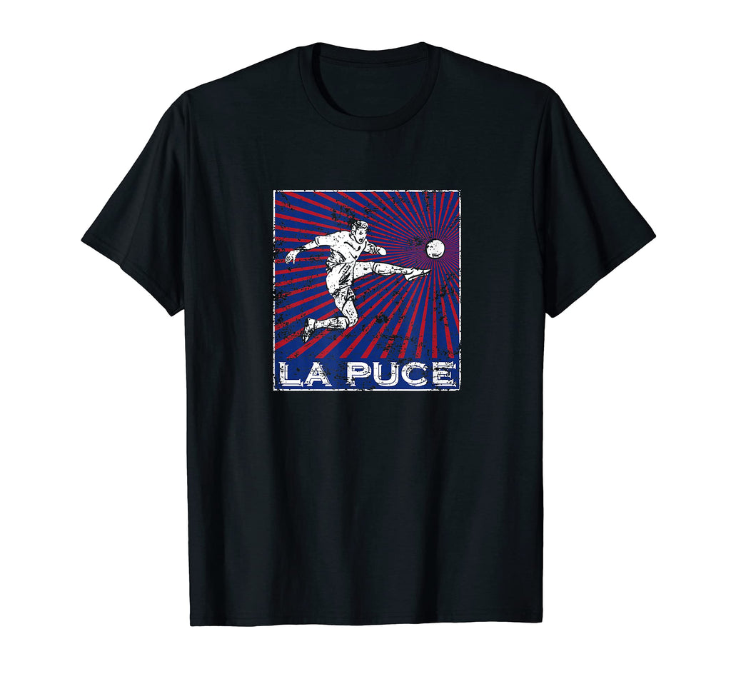 La Puce Flea White Blue Red Futbol T-Shirt - Fun Novelty Design Unisex - T-Shirt, Sweatshirt, Hoodie