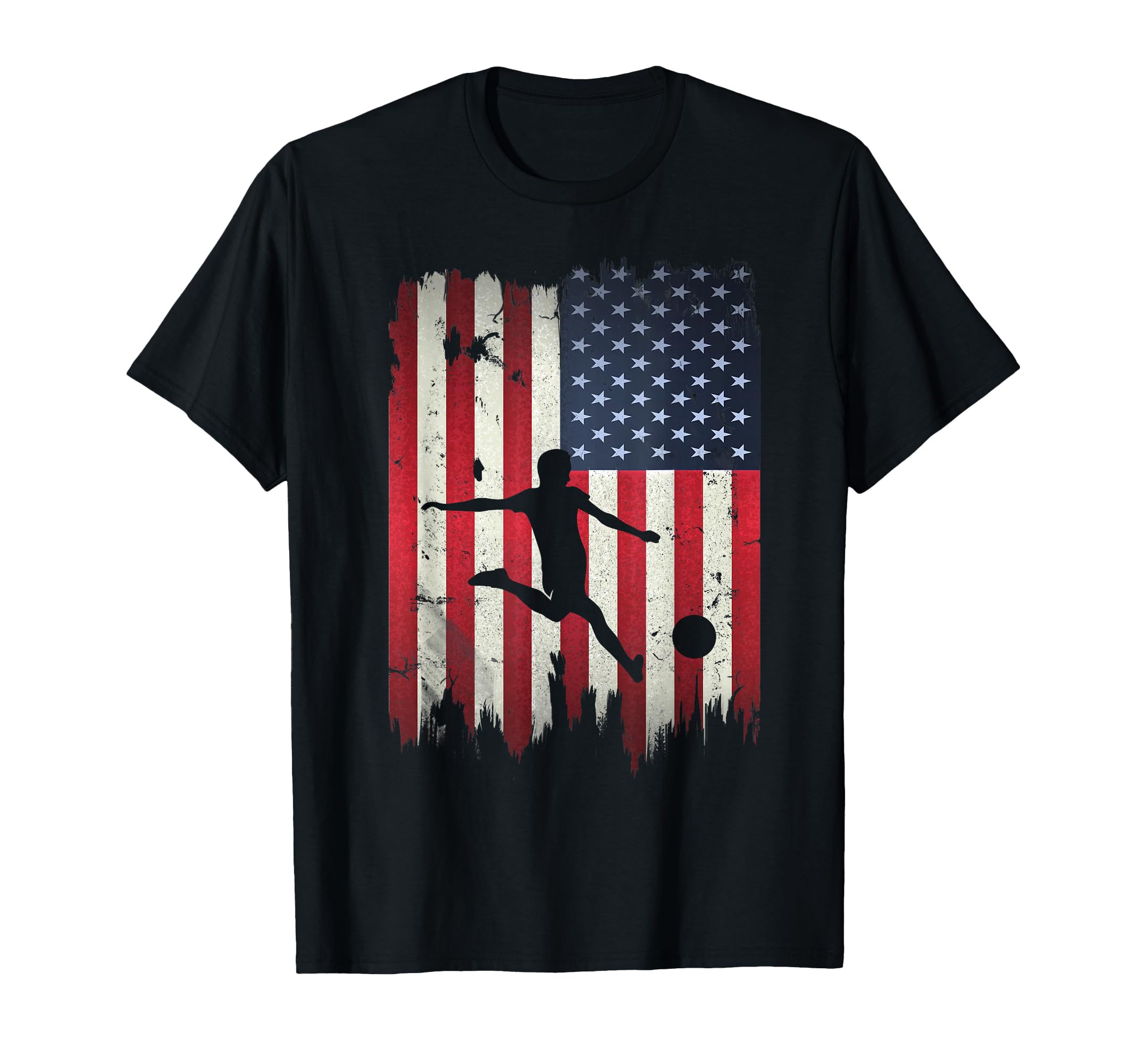 Soccer Usa American Flag 4Th July T-Shirt - Casual Everyday Wear Men Women - T-Shirt, Sweatshirt, Hoodie
