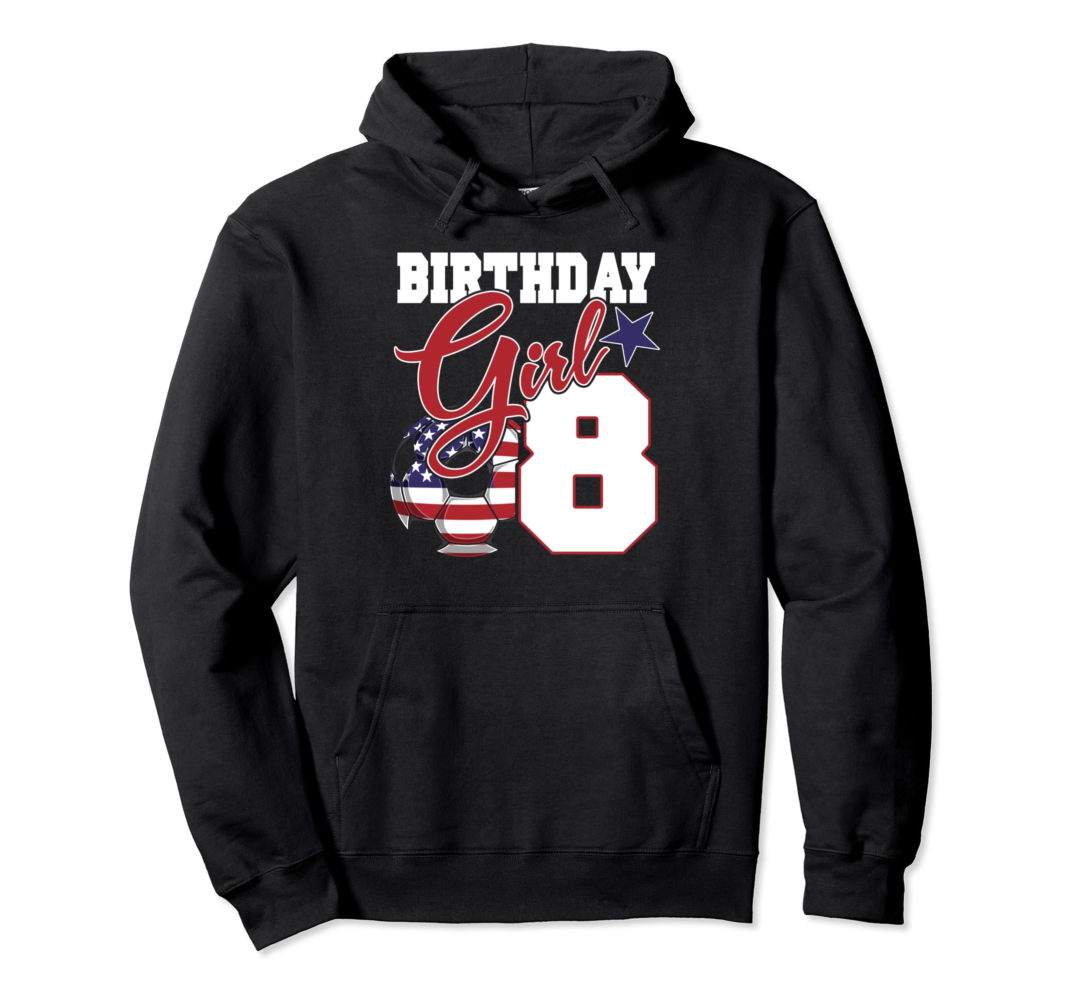8Th Birthday Party American Flag Hoodie - Aesthetic Graphic Men Women - T-Shirt, Sweatshirt, Hoodie