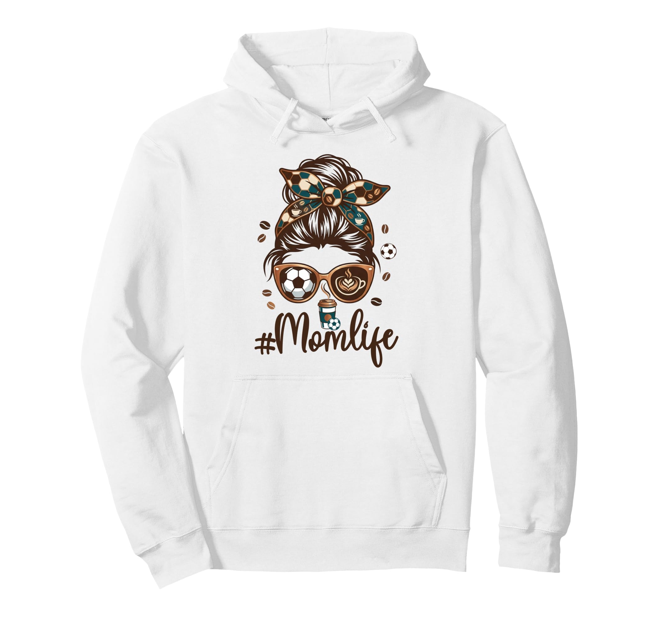 Soccer Mom Coffee Lover Messy Bun Game Hoodie - Aesthetic Graphic Unisex - T-Shirt, Sweatshirt, Hoodie