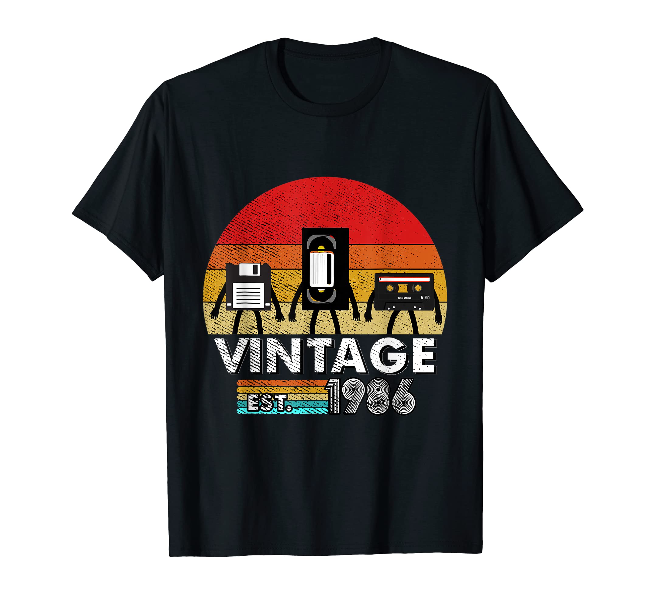 1986 Floppy Disk Vhs Cassette T-Shirt - Casual Everyday Wear Men Women - T-Shirt, Sweatshirt, Hoodie