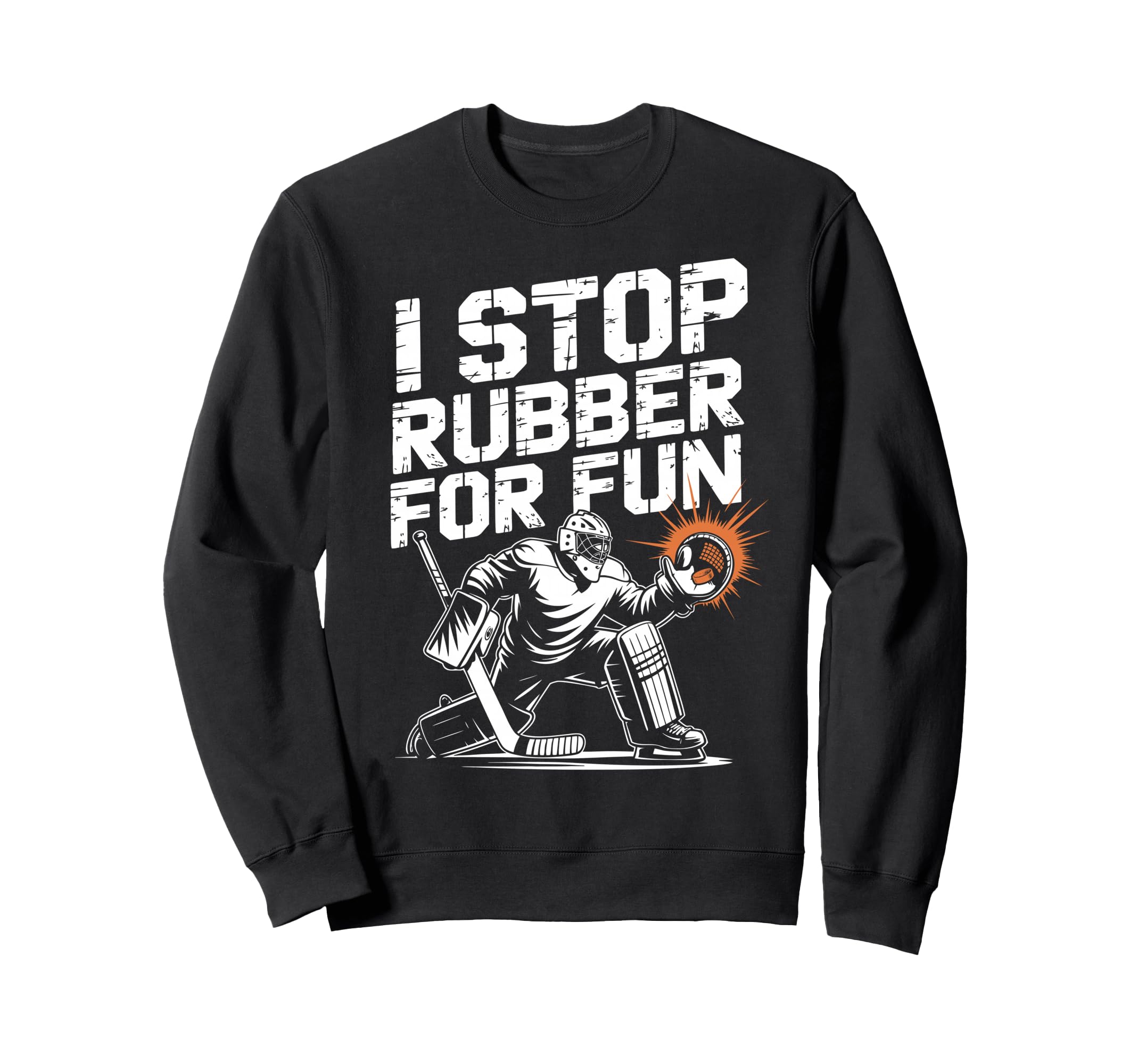 Ice Hockey Goalkeeper Saves Sweatshirt - Minimalist Print for Adults - T-Shirt, Sweatshirt, Hoodie