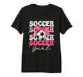 Groovy Soccer Coquette Bow Soccer Tri T-Shirt - Trendy Graphic for Adults - T-Shirt, Sweatshirt, Hoodie