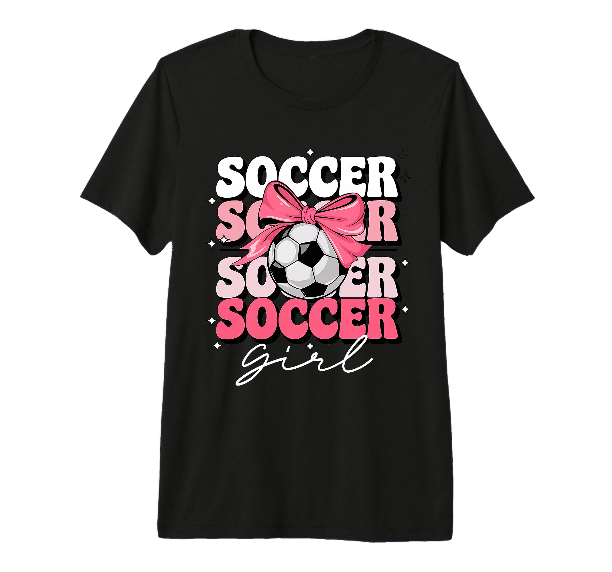 Groovy Soccer Coquette Bow Soccer Tri T-Shirt - Trendy Graphic for Adults - T-Shirt, Sweatshirt, Hoodie