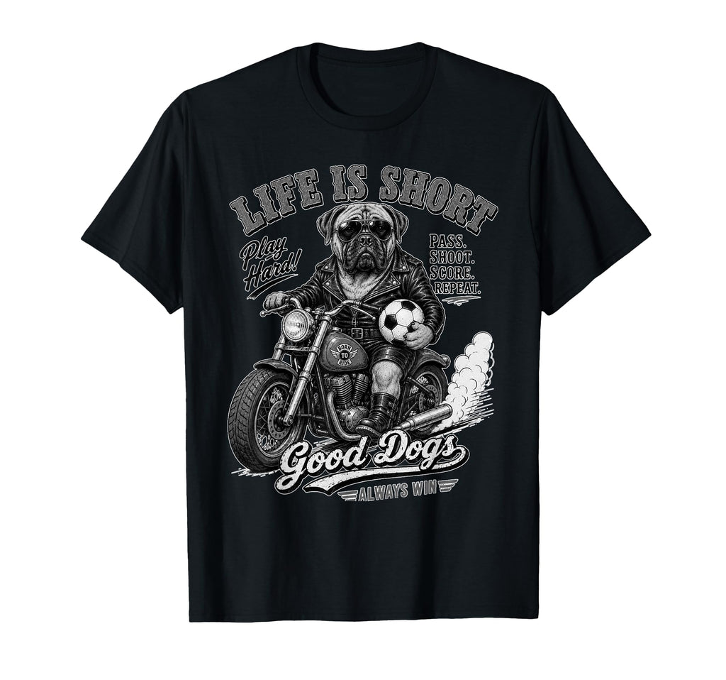 Mastiff Motorbike Love Footbal T-Shirt - Custom Art Print for Adults - T-Shirt, Sweatshirt, Hoodie