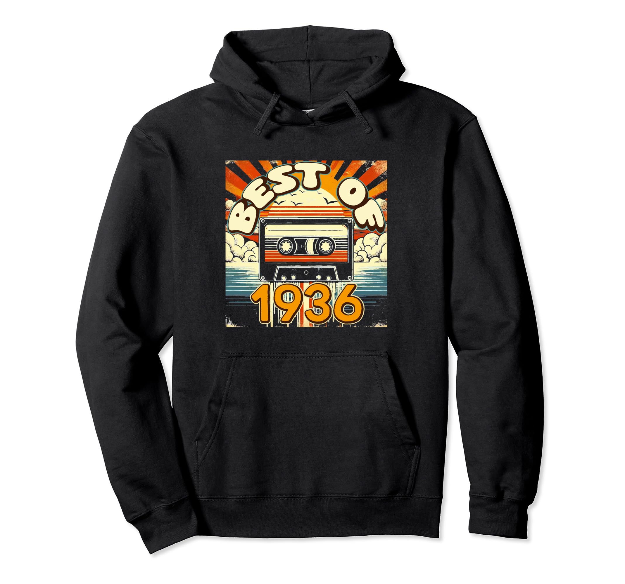 Best 1936 Cassette Tape Birthday Hoodie - Novelty Apparel for Adults - T-Shirt, Sweatshirt, Hoodie