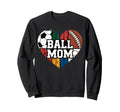 Ball Mom Heart Sports Soccer Sweatshirt - Graphic Print for Adults - T-Shirt, Sweatshirt, Hoodie