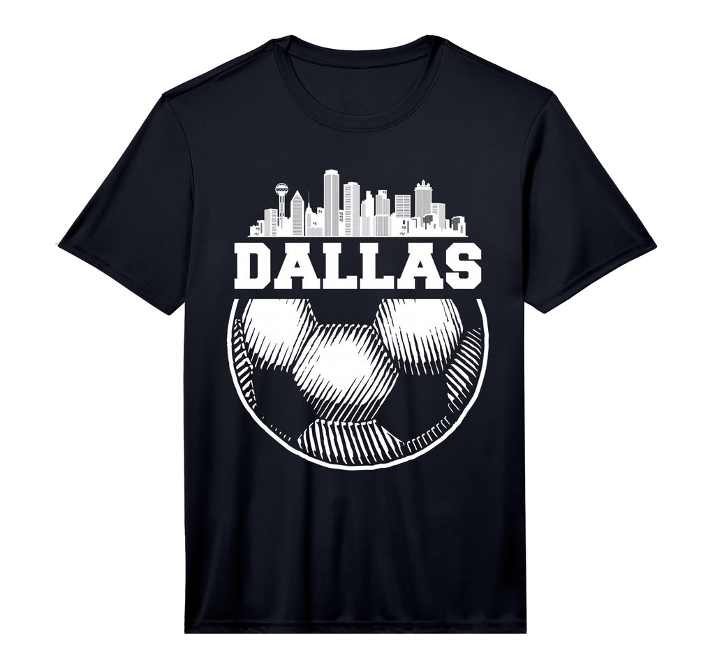 Soccer Ball Dallas City Sky Line Sports T-Shirt - Graphic Print for Adults - T-Shirt, Sweatshirt, Hoodie