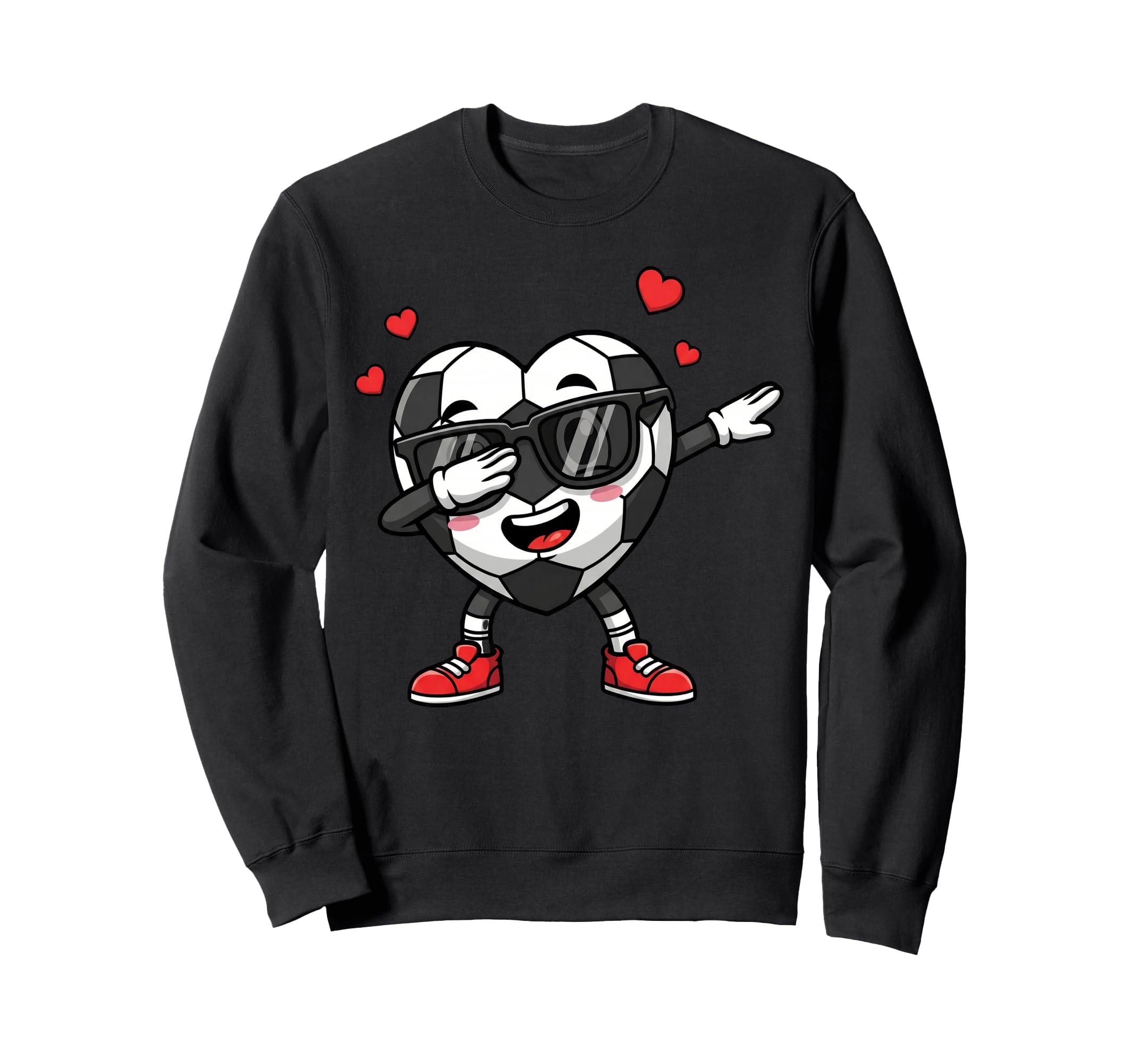 Dabbing Soccer Heart Valentine Love Sweatshirt - Custom Art Print Men Women - T-Shirt, Sweatshirt, Hoodie