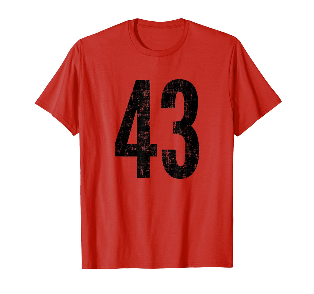 Number 43 Distressed Sport Team T-Shirt - Custom Art Print for Adults - T-Shirt, Sweatshirt, Hoodie