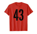 Number 43 Distressed Sport Team T-Shirt - Custom Art Print for Adults - T-Shirt, Sweatshirt, Hoodie