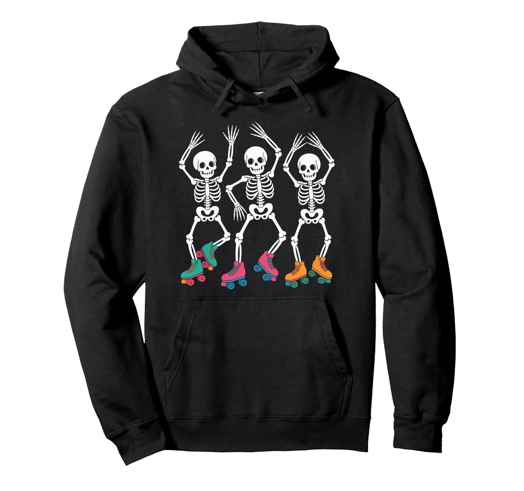 Dancing Skeleton Roller Skate Roller Hoodie - Minimalist Print for Adults - T-Shirt, Sweatshirt, Hoodie