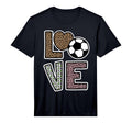 Love Soccer Player Leopard Soccer T-Shirt - Aesthetic Graphic Men Women - T-Shirt, Sweatshirt, Hoodie