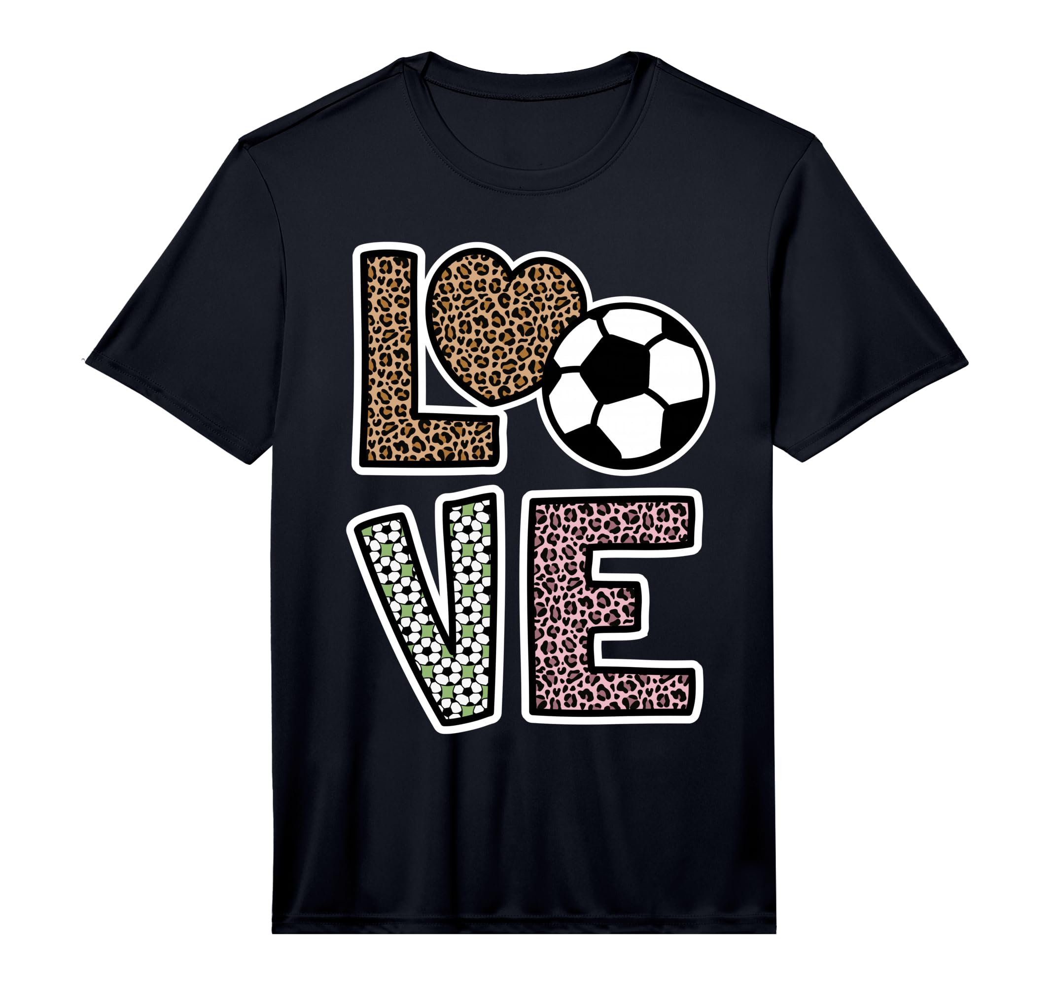 Love Soccer Player Leopard Soccer T-Shirt - Aesthetic Graphic Men Women - T-Shirt, Sweatshirt, Hoodie