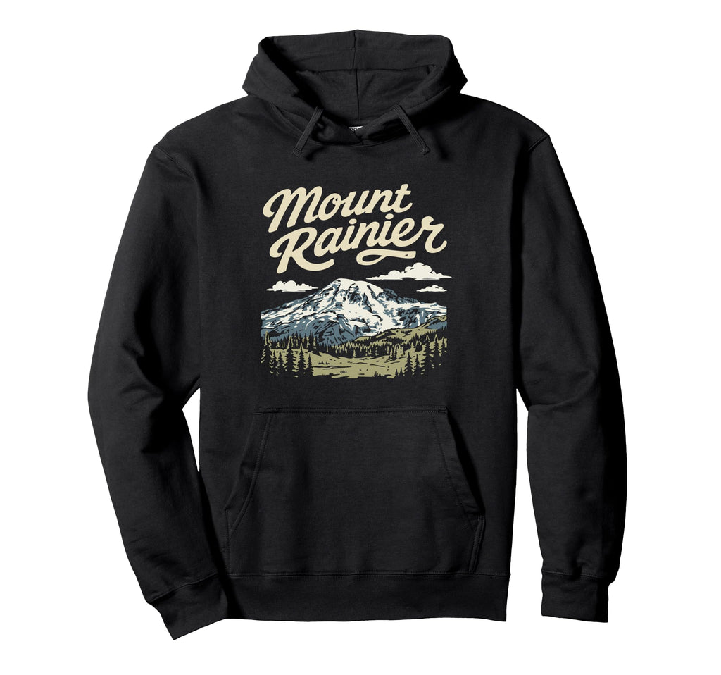 Mount Rainier National Park 80S Pnw Hoodie - Minimalist Print Unisex - T-Shirt, Sweatshirt, Hoodie