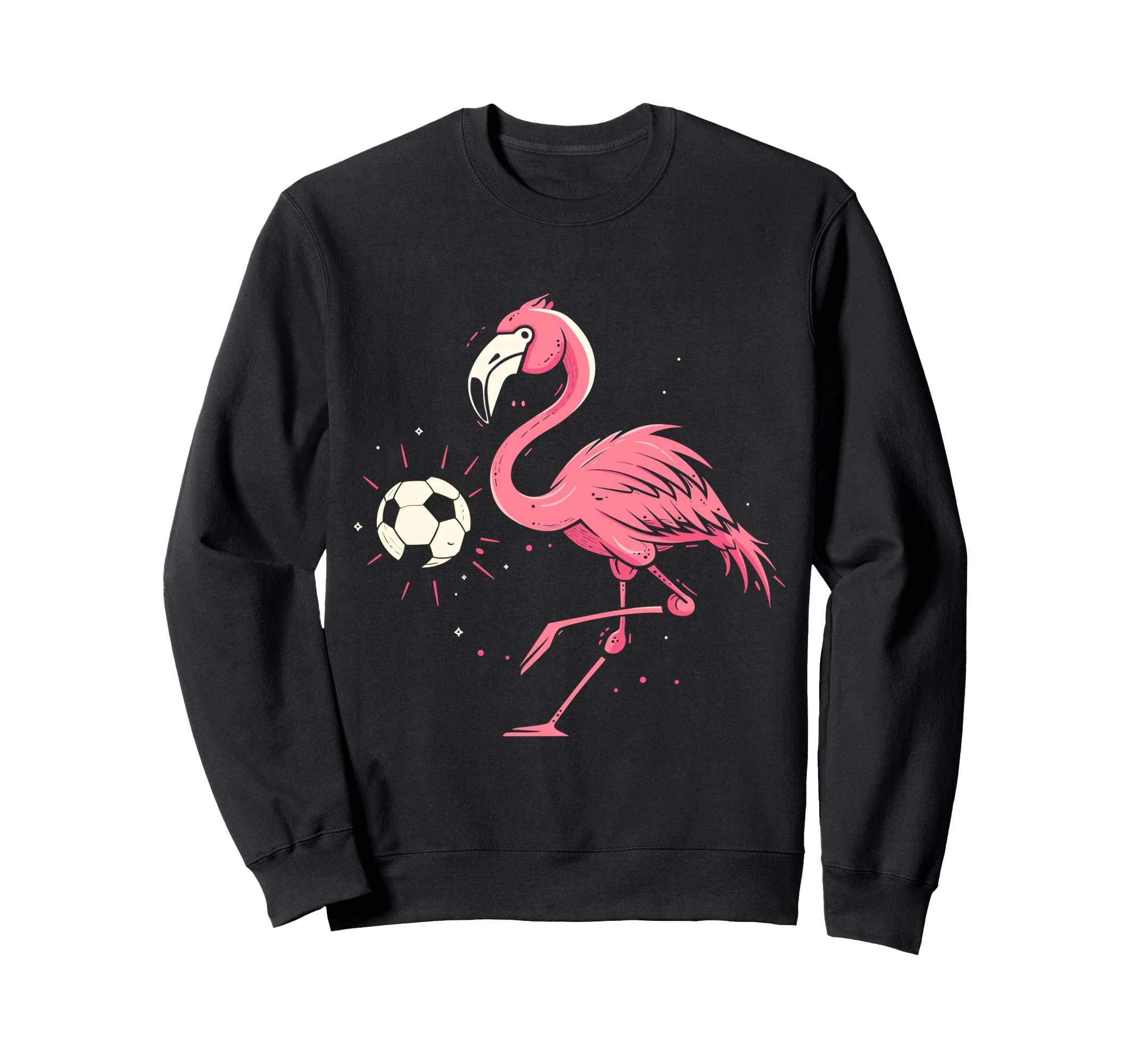 Funny Flamingo Playing Soccer Sweatshirt - Casual Everyday Wear Men Women - T-Shirt, Sweatshirt, Hoodie