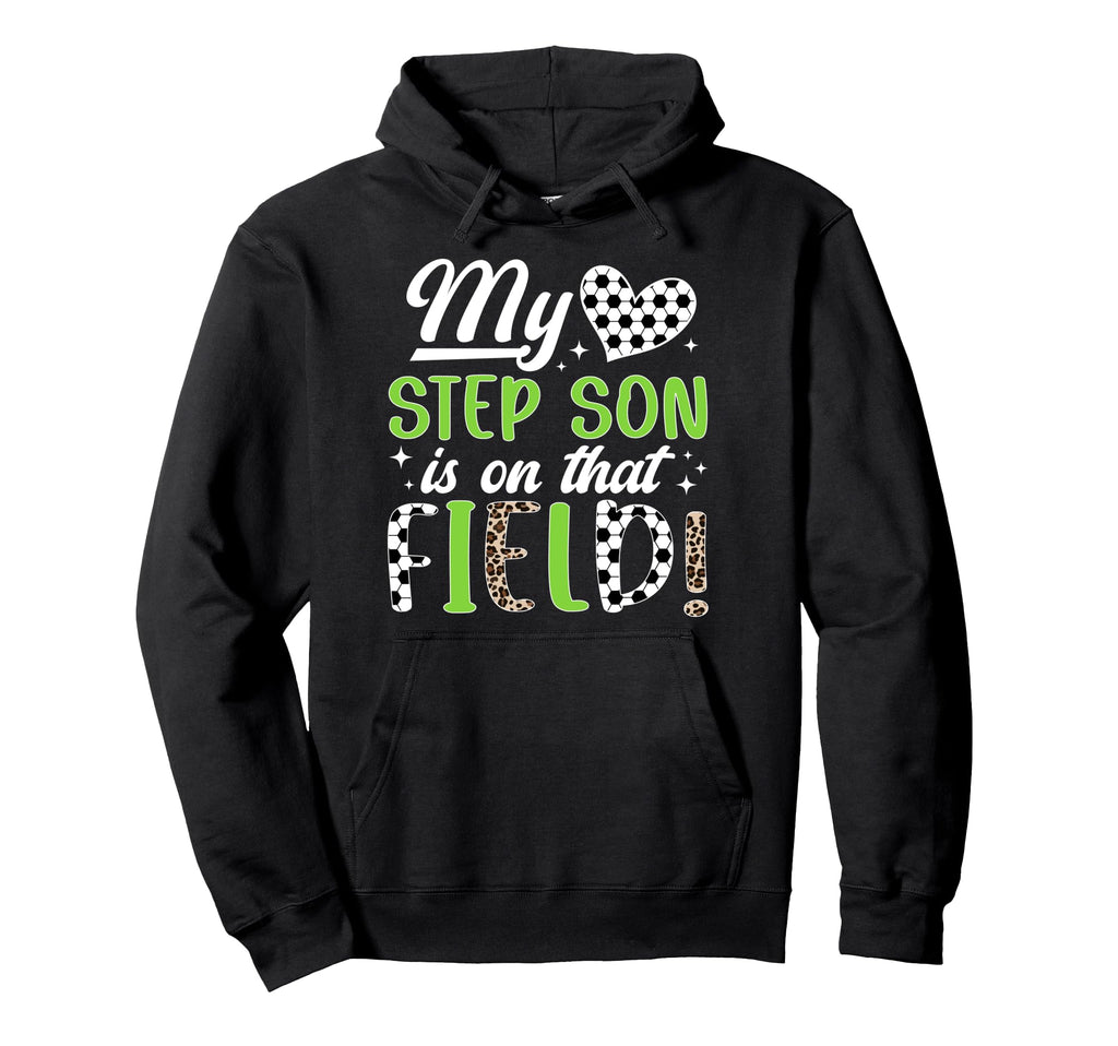 Proud Soccer Step Mom Soccer Player Hoodie - Graphic Print Men Women - T-Shirt, Sweatshirt, Hoodie