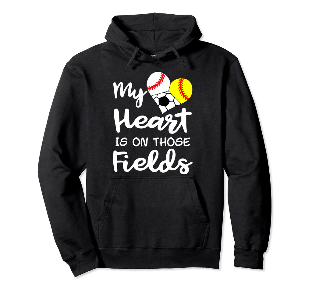 My Heart Is Those Fields Baseball Hoodie - Casual Everyday Wear Unisex - T-Shirt, Sweatshirt, Hoodie
