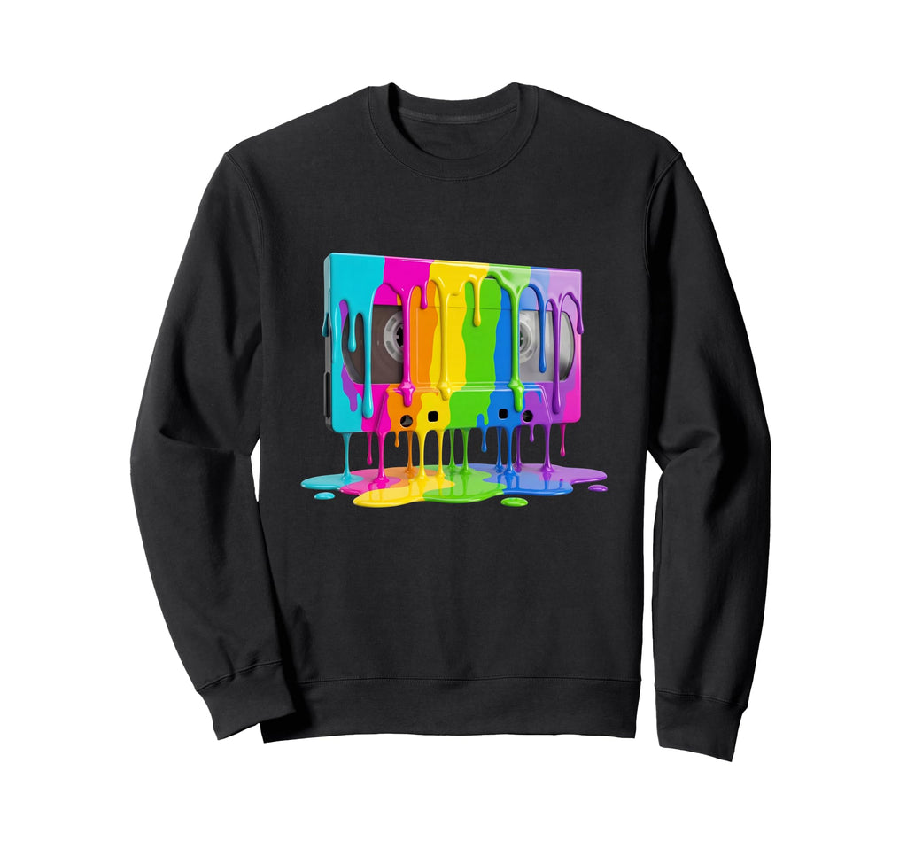 Dripping Paint Vhs Cassette 80S 90S Sweatshirt - Custom Art Print Men Women - T-Shirt, Sweatshirt, Hoodie