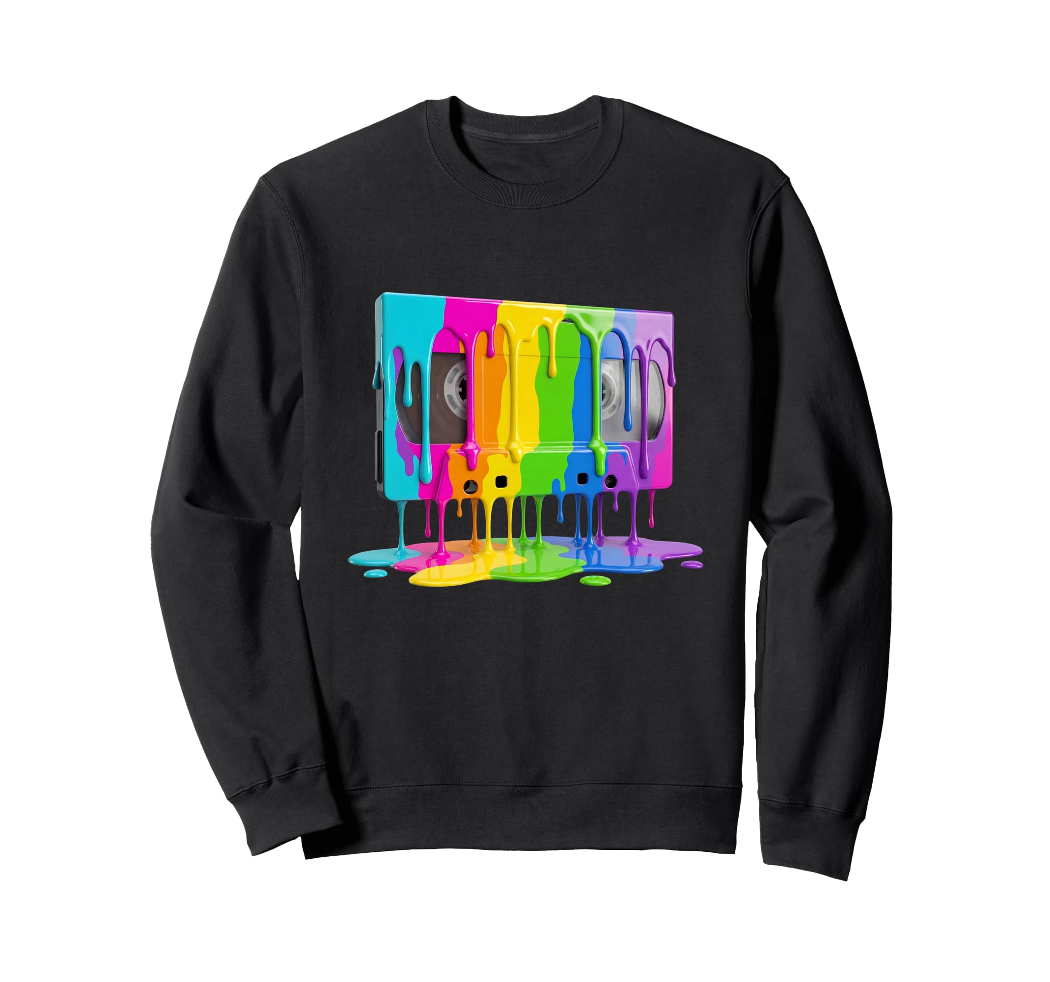 Dripping Paint Vhs Cassette 80S 90S Sweatshirt - Custom Art Print Men Women - T-Shirt, Sweatshirt, Hoodie