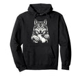 Fierce Holding Ball Fans Line Art Hoodie - Casual Everyday Wear Men Women - T-Shirt, Sweatshirt, Hoodie