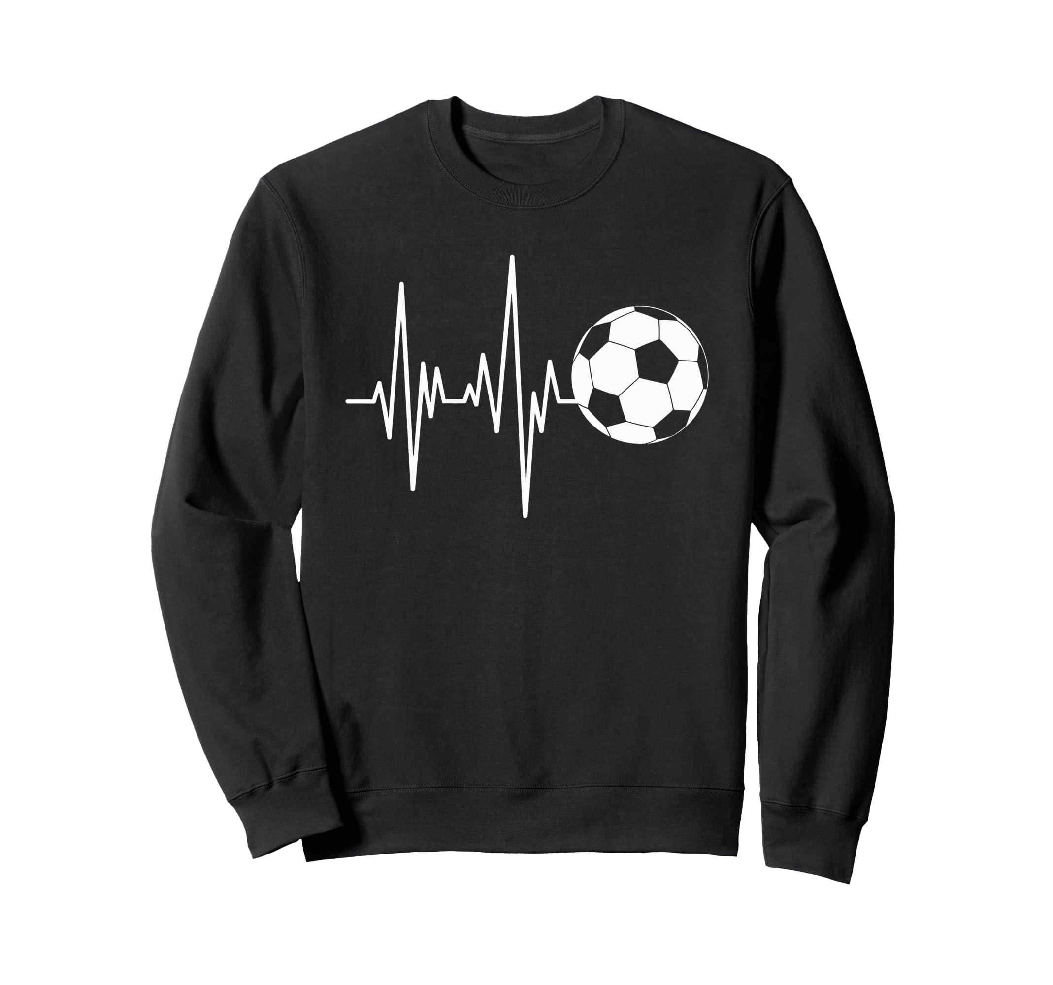 Soccer Heartbeat Ecg Ball Minimal Sweatshirt - Streetwear Style Men Women - T-Shirt, Sweatshirt, Hoodie