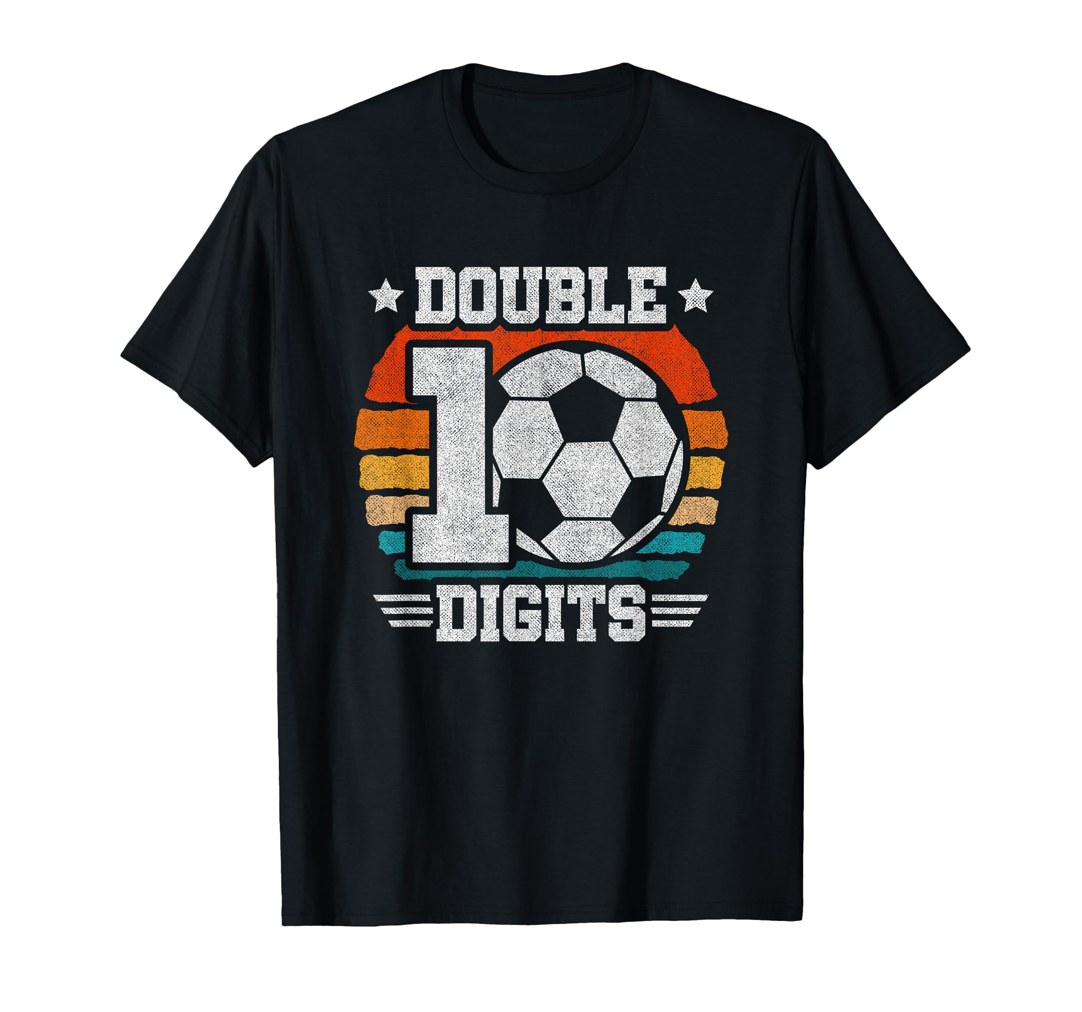 Soccer Birthday Double Digits 10 Year T-Shirt - Custom Art Print Men Women - T-Shirt, Sweatshirt, Hoodie