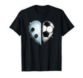 Ice Hockey Soccer Ball Heart Sports Lover T-Shirt - Trendy Graphic Unisex - T-Shirt, Sweatshirt, Hoodie