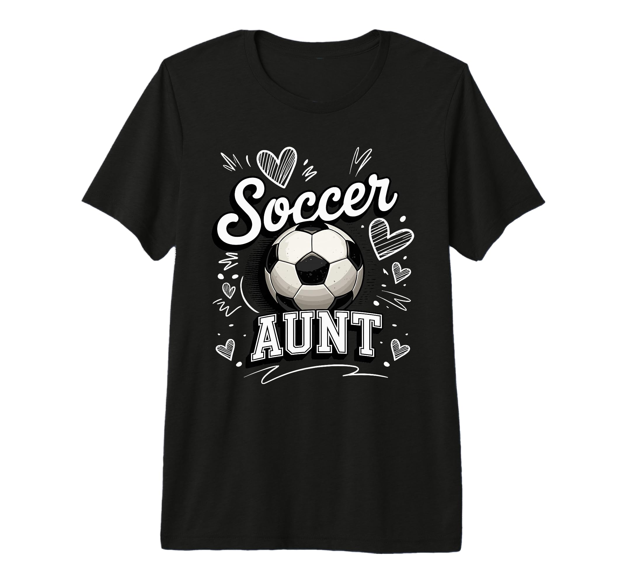 Soccer Aunt Heart Football Game Day T-Shirt - Aesthetic Graphic for Adults - T-Shirt, Sweatshirt, Hoodie