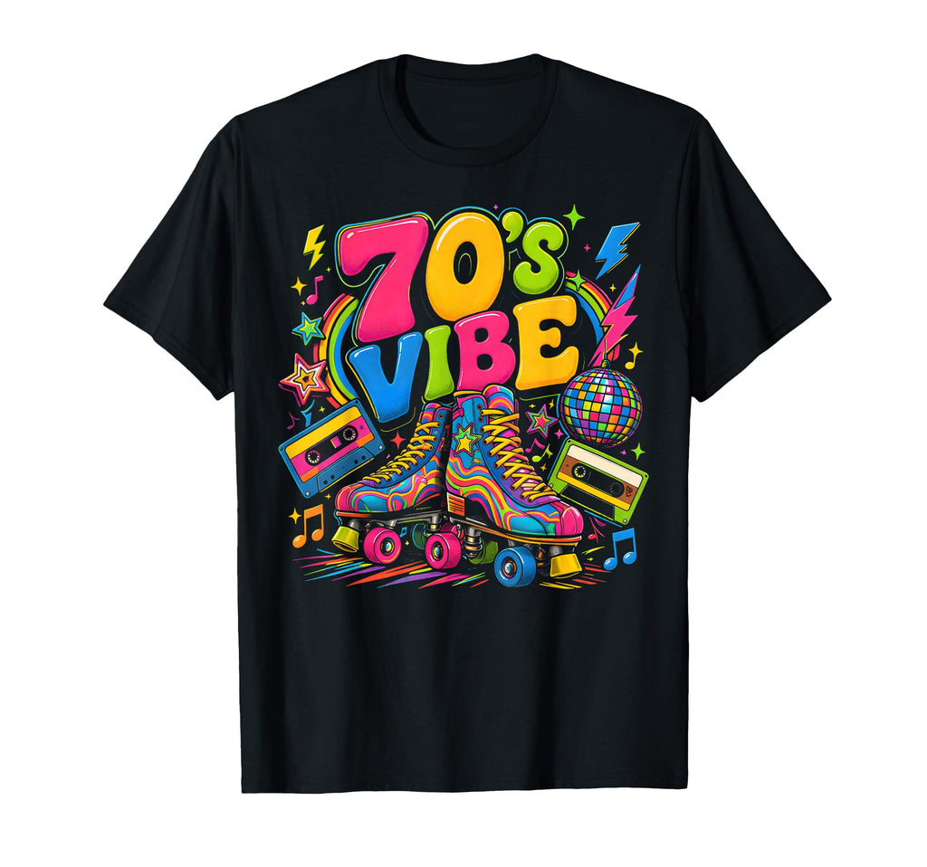 70S Vibe Roller Skate Disco Party T-Shirt - Graphic Print for Adults - T-Shirt, Sweatshirt, Hoodie