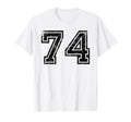 Number 74 Black Sports Team Number T-Shirt - Trendy Graphic for Adults - T-Shirt, Sweatshirt, Hoodie