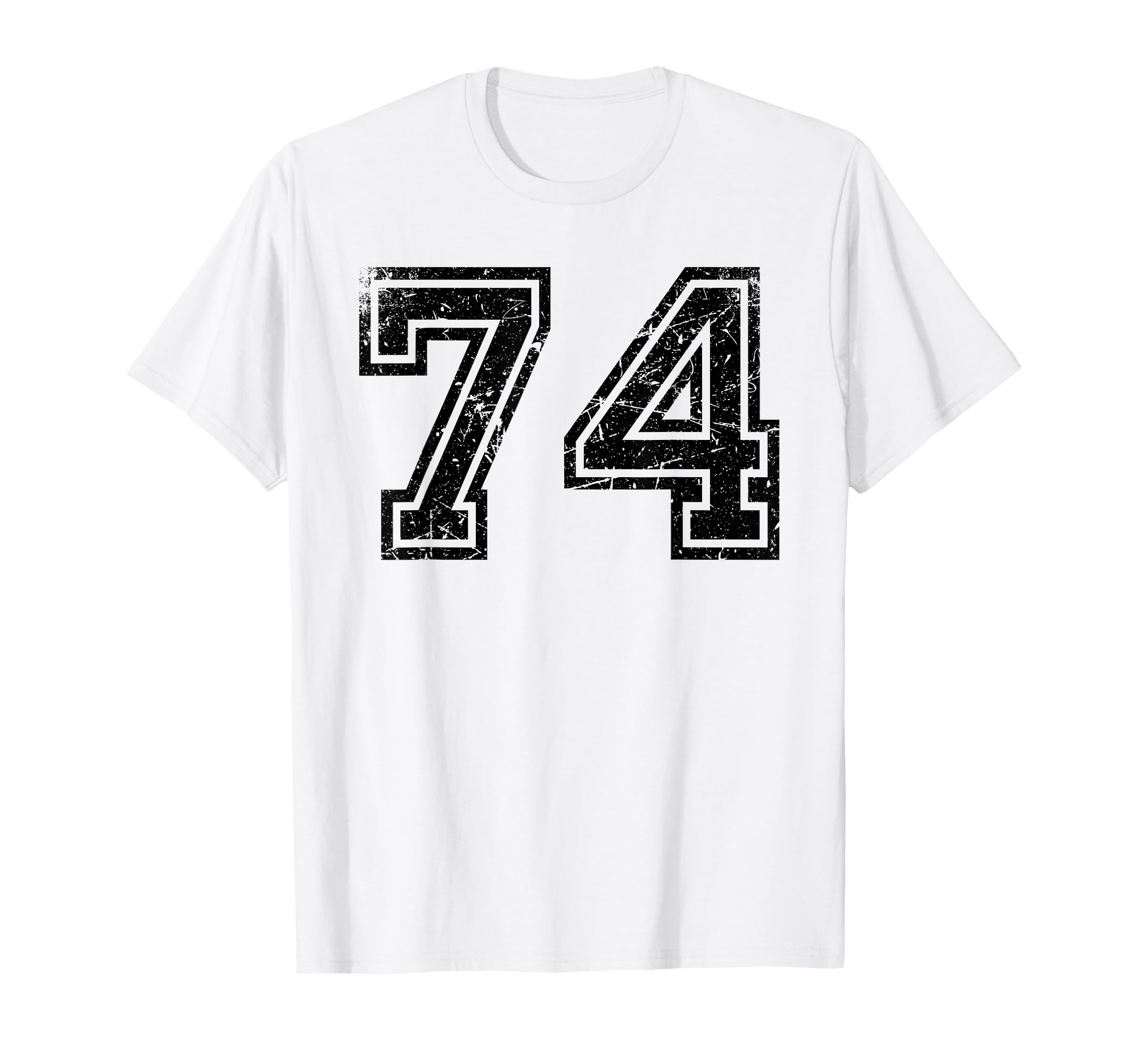Number 74 Black Sports Team Number T-Shirt - Trendy Graphic for Adults - T-Shirt, Sweatshirt, Hoodie