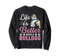 Life Better Bulldog Soccer Ball Gift Hoodie - Fun Novelty Design for Adults - T-Shirt, Sweatshirt, Hoodie
