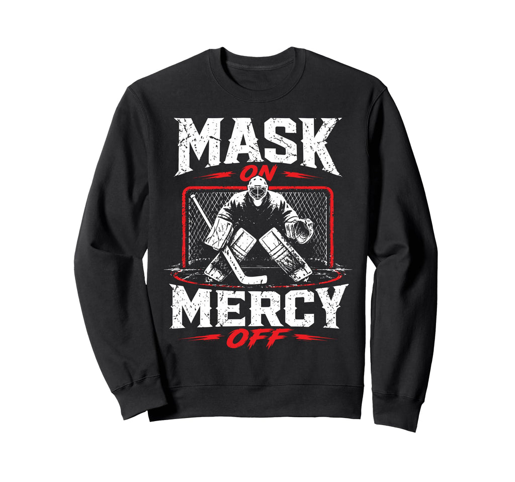 Ice Hockey Goalkeeper Mask Hockey Sweatshirt - Minimalist Print for Adults - T-Shirt, Sweatshirt, Hoodie