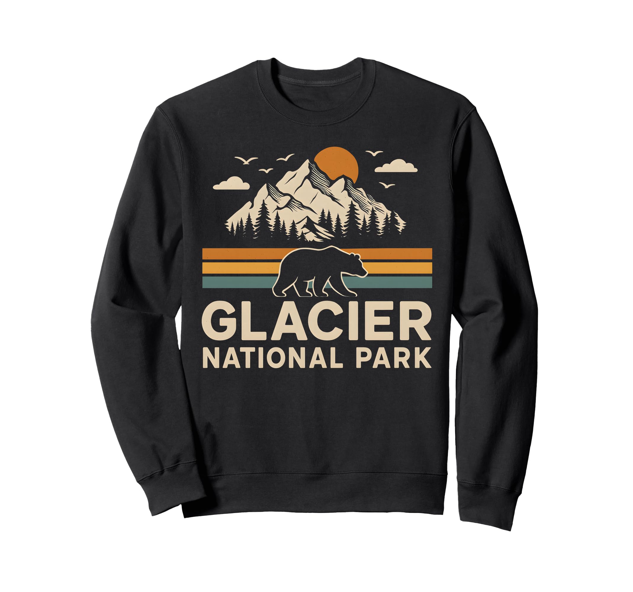 Glacier National Park Montana Sweatshirt - Custom Art Print for Adults - T-Shirt, Sweatshirt, Hoodie