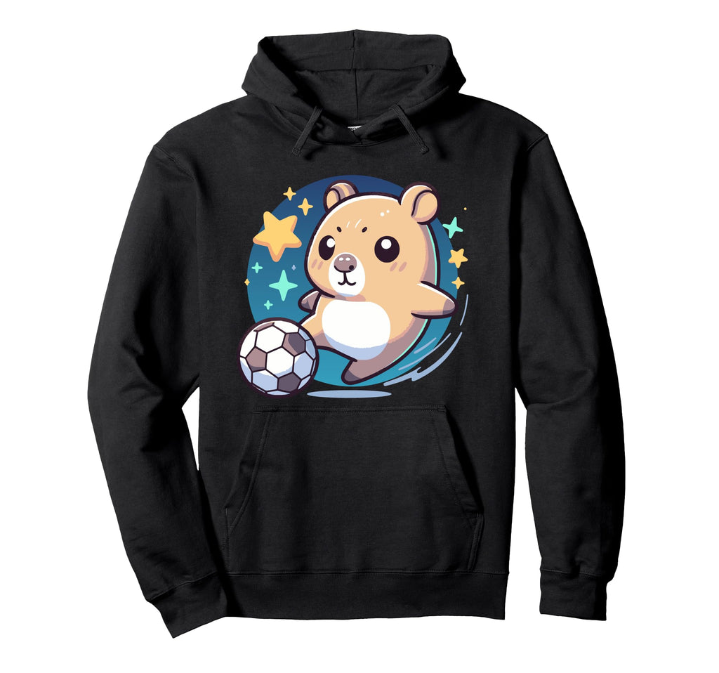 Soccer Player Hamster Kicking Soccer Ball Hoodie - Streetwear Style Unisex - T-Shirt, Sweatshirt, Hoodie