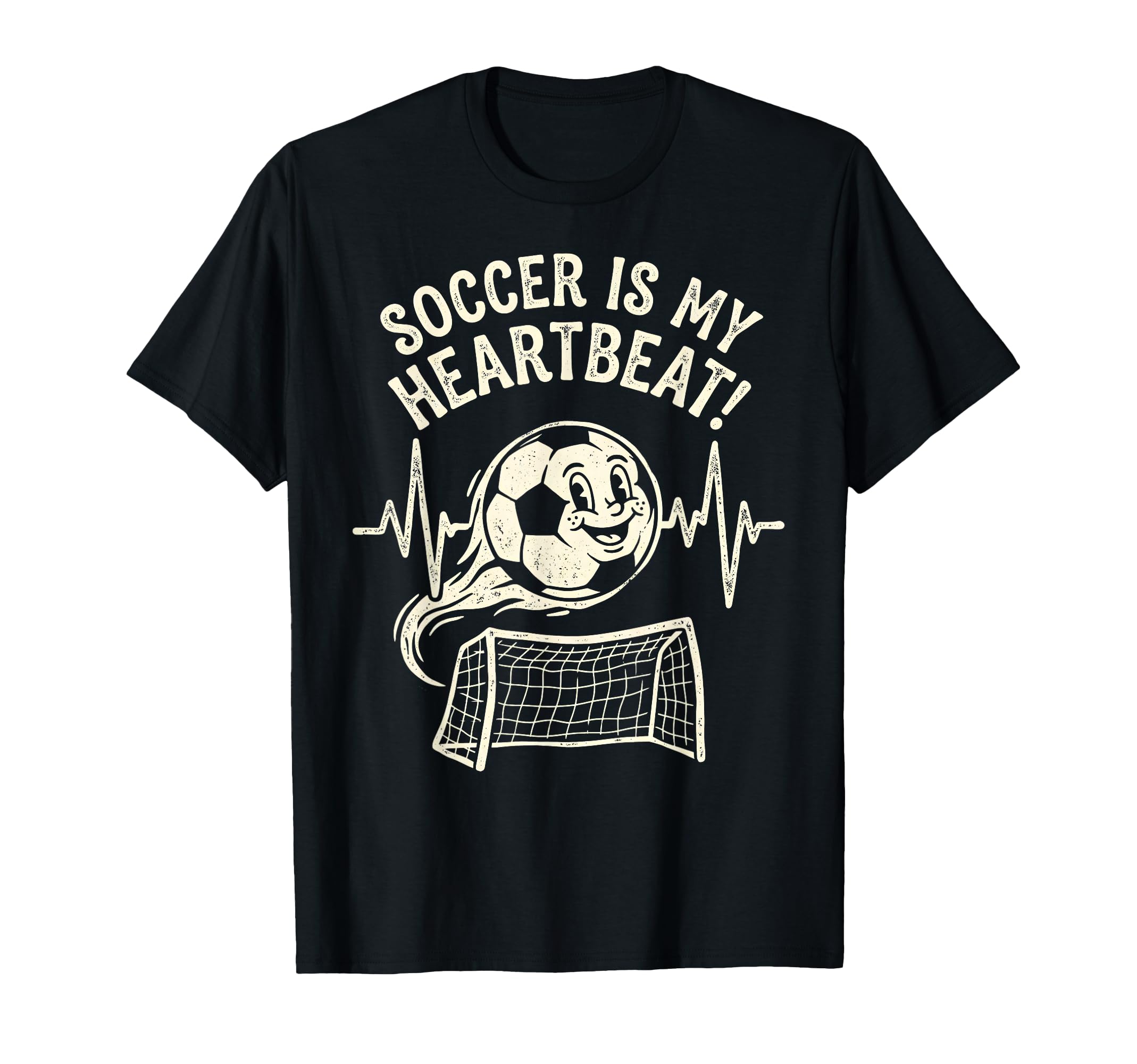 Soccer Is My Heartbeat Funny Football T-Shirt - Custom Art Print Men Women - T-Shirt, Sweatshirt, Hoodie