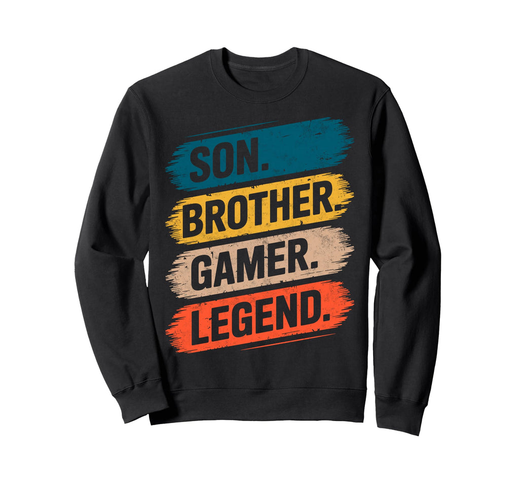 Son Brother Gamer Legend Video Sweatshirt - Aesthetic Graphic for Adults - T-Shirt, Sweatshirt, Hoodie