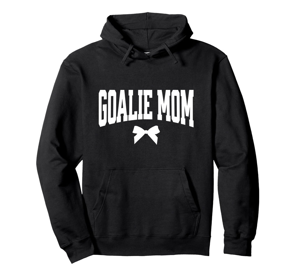 Hockey Goalie Mom Bow Hockey Hoodie - Fun Novelty Design Men Women - T-Shirt, Sweatshirt, Hoodie