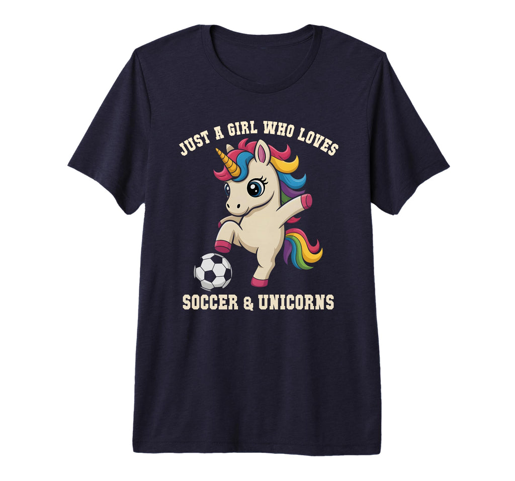 Kawaii Just Who Loves Soccer Unicorn T-Shirt - Unique Graphic for Adults - T-Shirt, Sweatshirt, Hoodie