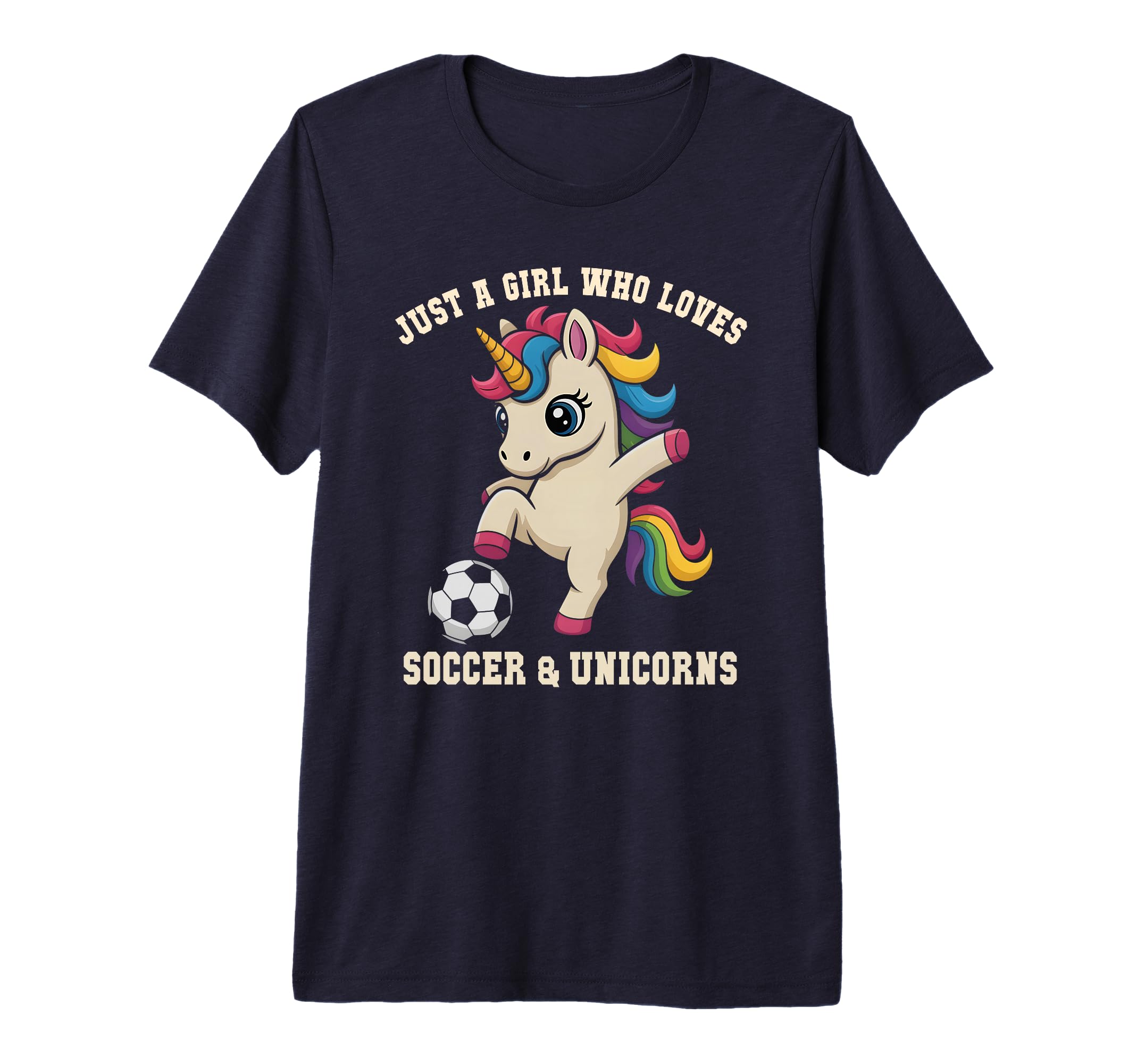 Kawaii Just Who Loves Soccer Unicorn T-Shirt - Unique Graphic for Adults - T-Shirt, Sweatshirt, Hoodie