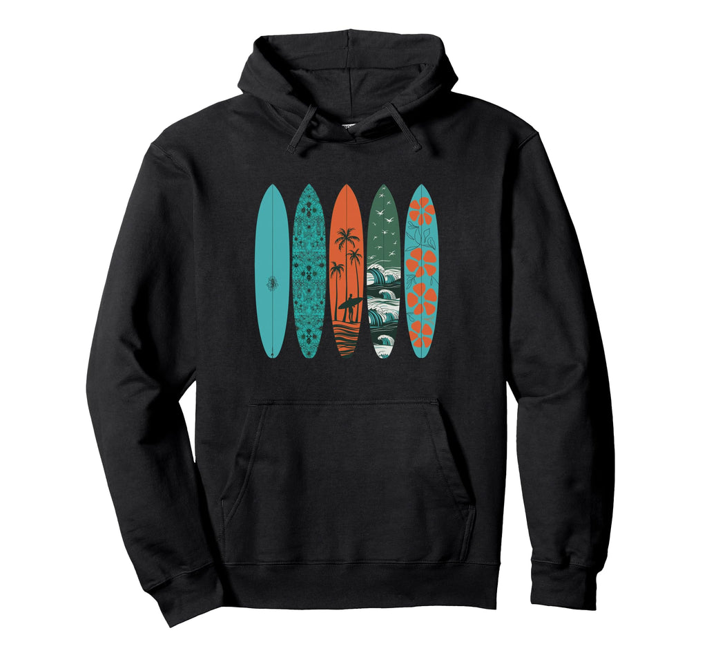 Surfer Surf Hawaii Board Hoodie - Fun Novelty Design Unisex - T-Shirt, Sweatshirt, Hoodie