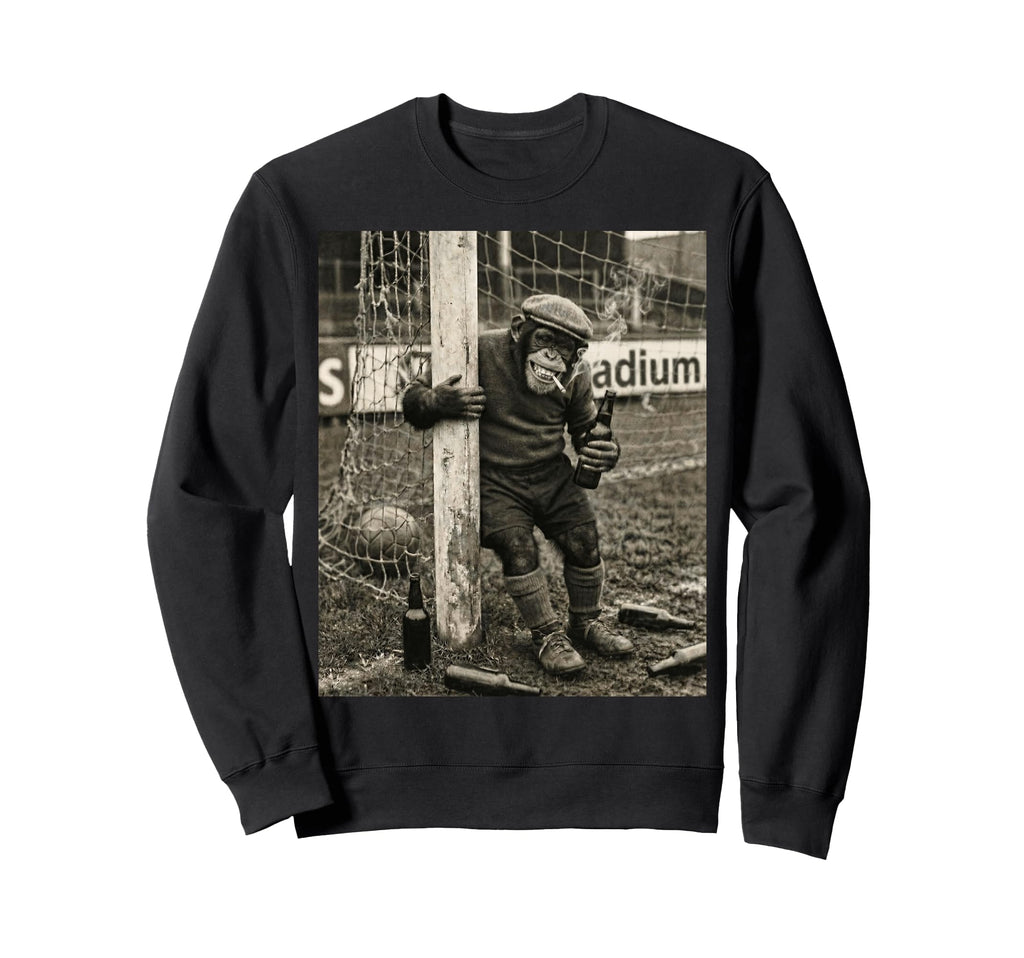 Black White Funny Chimpanzee Sweatshirt - Trendy Graphic for Adults - T-Shirt, Sweatshirt, Hoodie