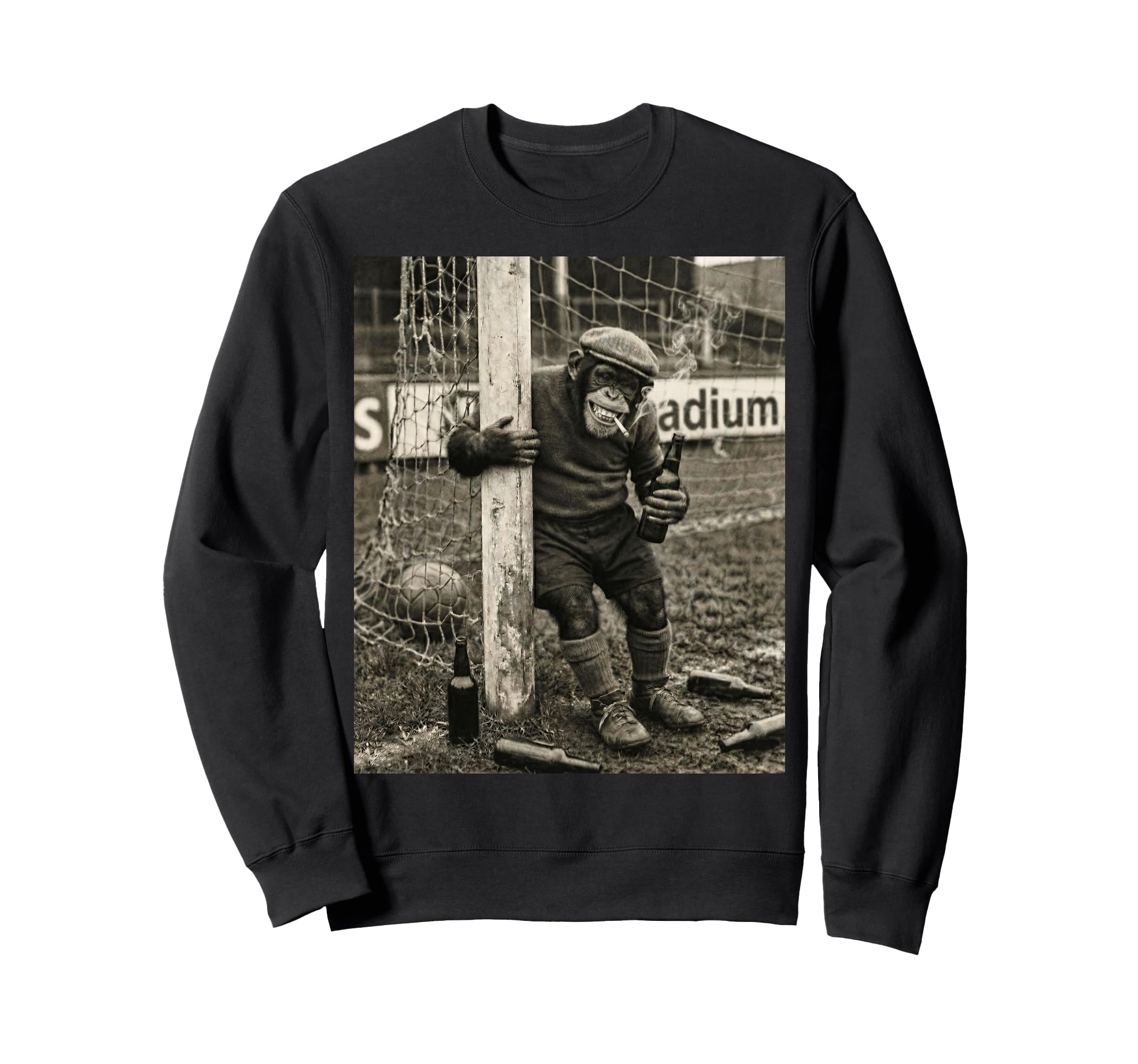 Beer Drinking Smoking Pub Soccer Sweatshirt - Novelty Apparel Men Women - T-Shirt, Sweatshirt, Hoodie